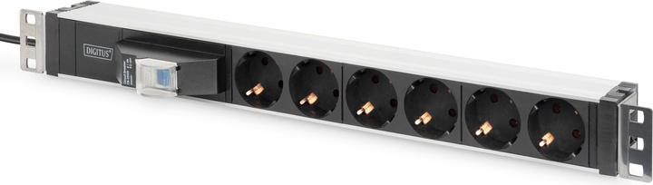 Digitus Multiprise en aluminium, 6x avec disjoncteur de protection (6 x, CEE 7/3, 1.80 m)