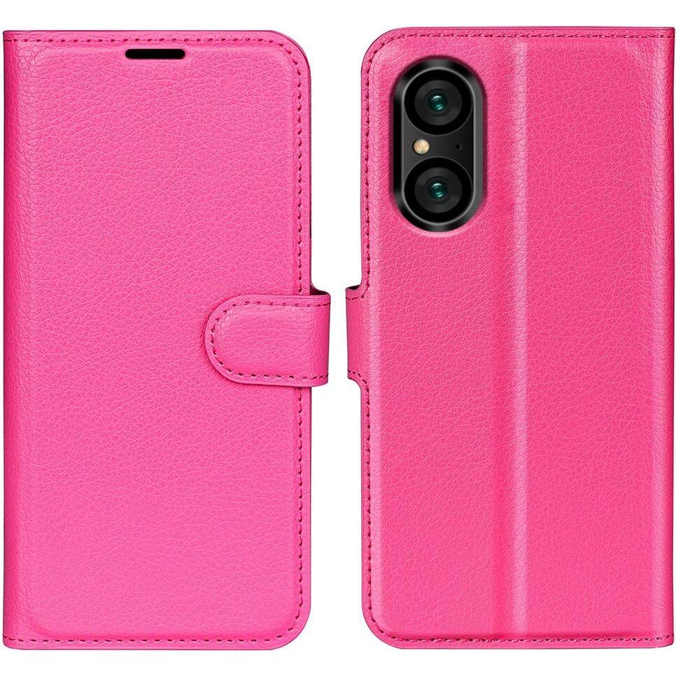 Cover-Discount Sony Xperia 5 V - Leder Etui Hülle pink (Sony Xperia 5 V), Smartphone Hülle, Pink