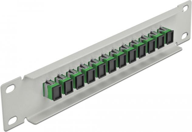 Produktbild Delock 10? LWL Patchpanel 12 Port SC Simplex grün 1 HE grau