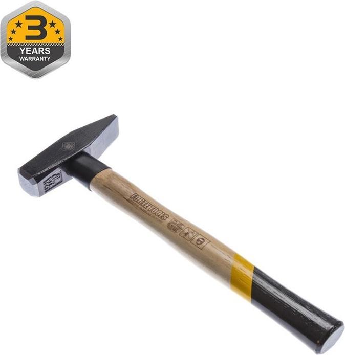 Actual product image Forte tools Metalworker's hammer with wooden handle, 500 g head weight, hammer with wooden handle, premium tool (500 g)