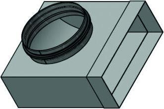 Actual product image Hastrag Symmetrical connection piece for insertion with baffle plate for flat duct