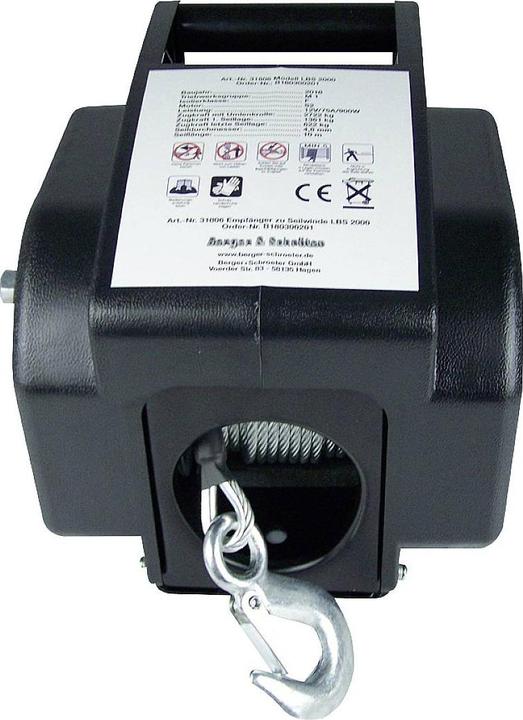 Produktbild Berger & Schröter Seilwinde lb2000 boat Zugkraft (stehend)=622kg Zugkraft (rollend)=1361kg Funk-Fer