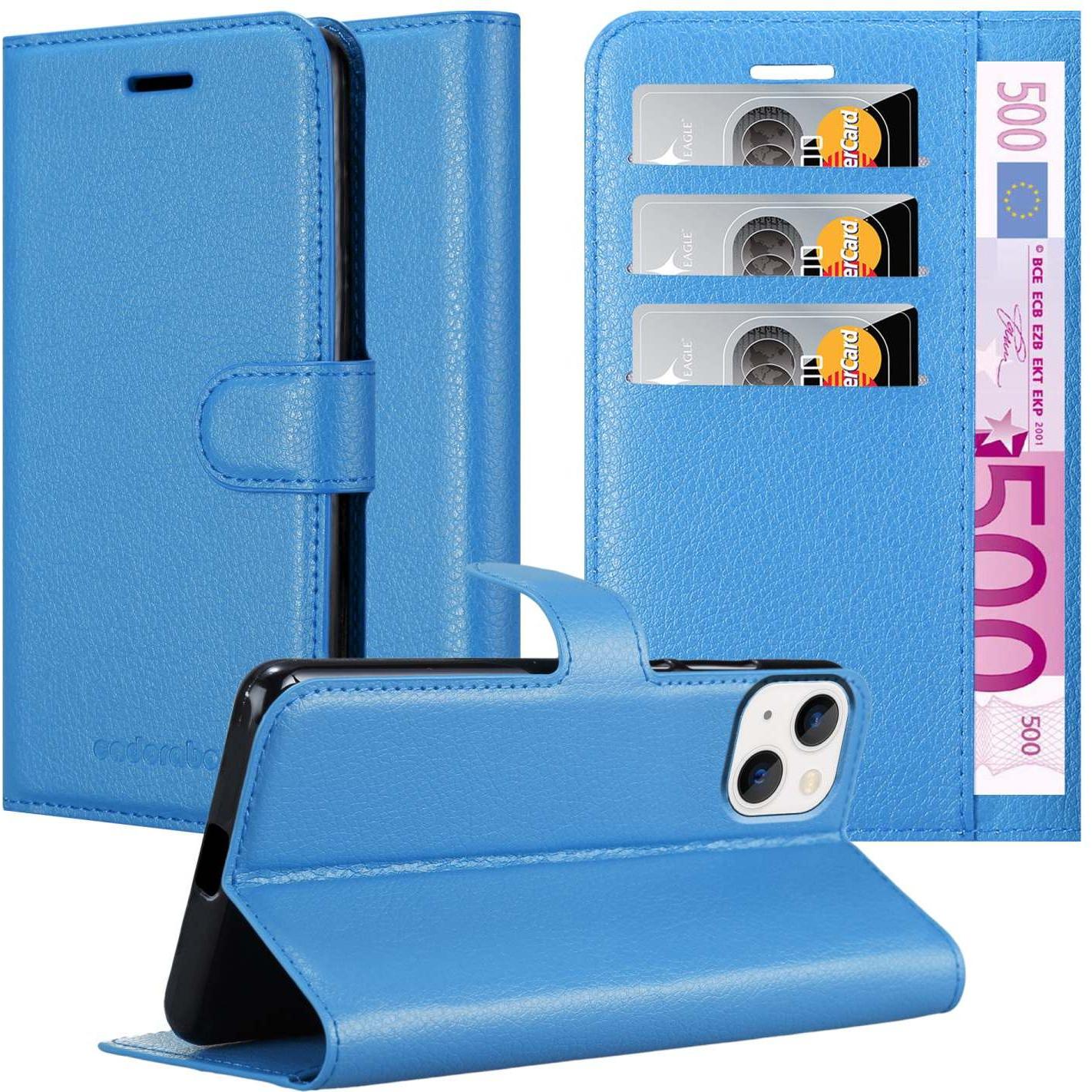 Cadorabo Hülle für Apple iPhone 14 im Book Stand Style (Apple iPhone 14), Smartphone Hülle, Blau