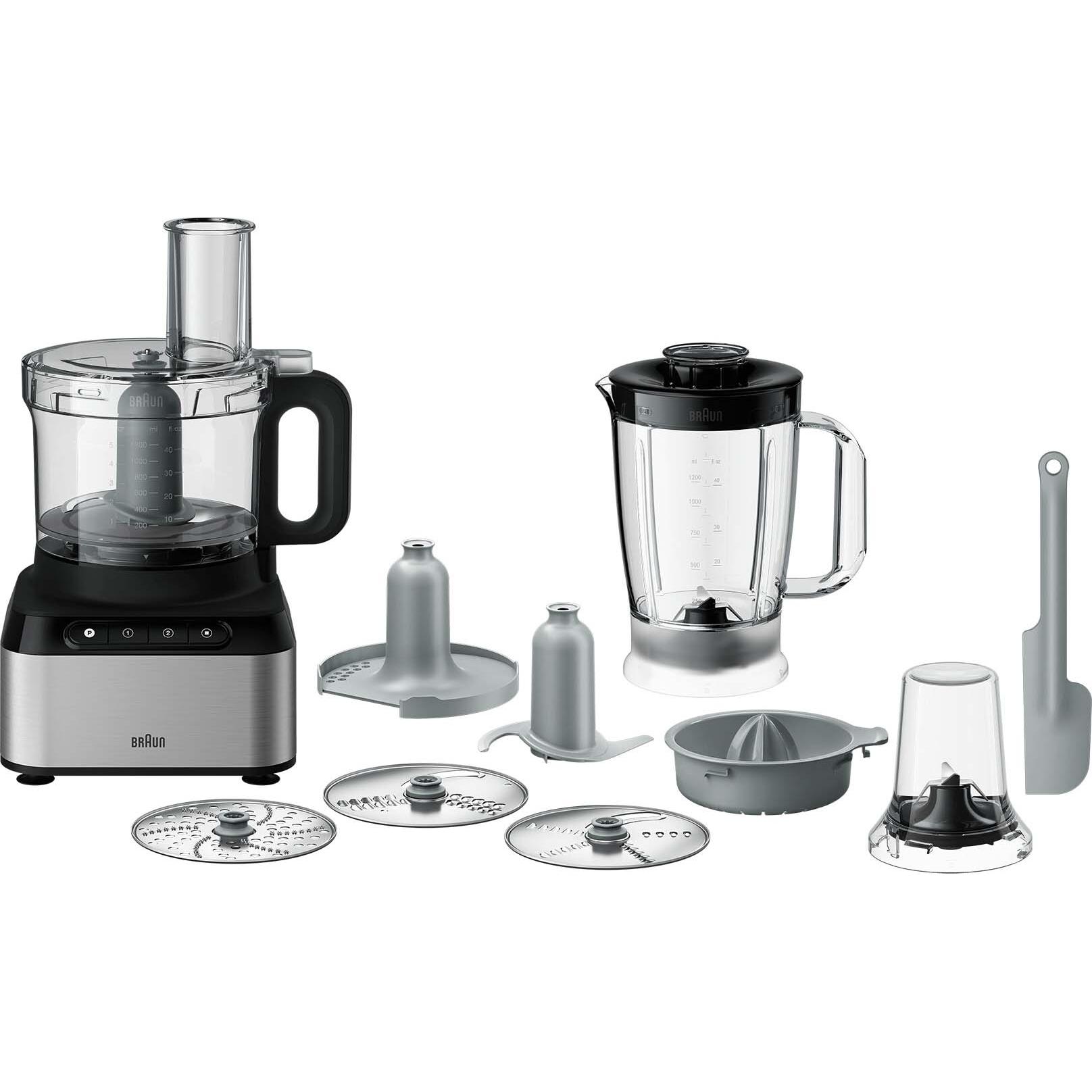 Braun FP 3233 SI, Zerkleinerer, Schwarz, Silber