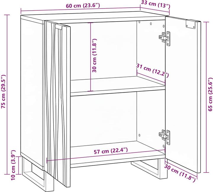 Actual product image vidaXL Rustikales Sideboard (33.50 x 33.50 x 75 cm)