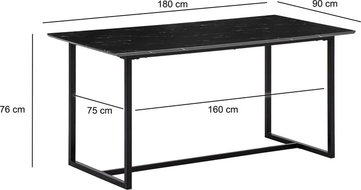 Actual product image FineBuy Dining room table Marble look black Dining table Kitchen table Dining room table