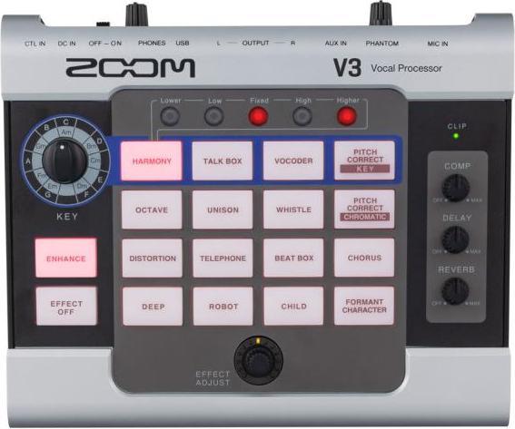 Actual product image Zoom V3 Vocal Processor with 9V power supply unit