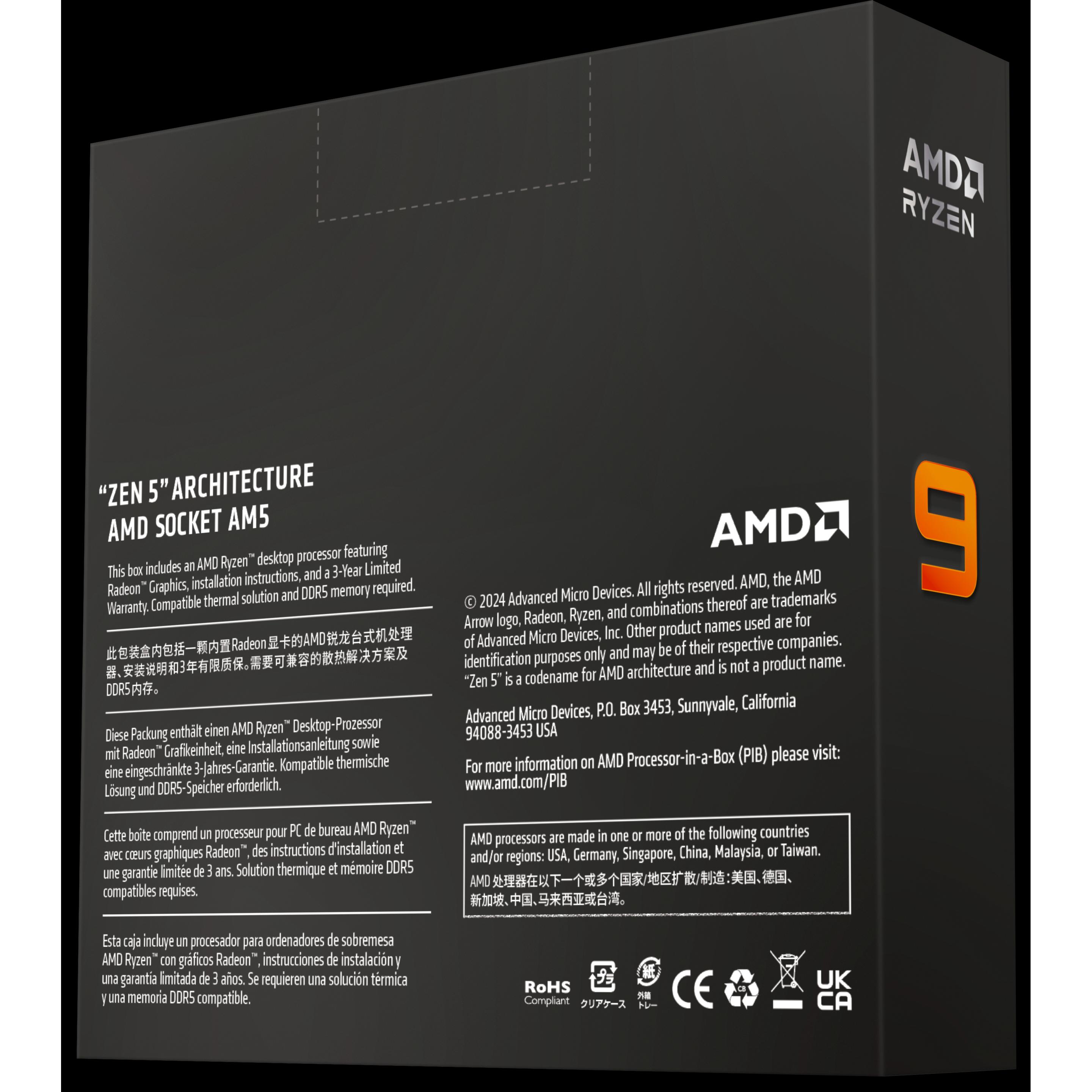 Thumbnail - AMD Ryzen 9 9900X (AM5, 4.40 GHz, 12 -Core), Prozessor