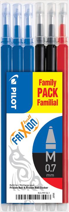 Pilot FriXion Refill Set à 6 Standard (6 Piece, Multicoloured, 0.70 mm)