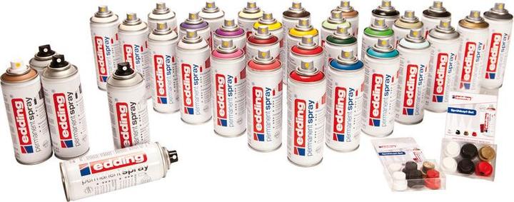 Produktbild Edding Spraykopfset (Schwarz, Rot, Red, White, Gold, Weiss, Black)