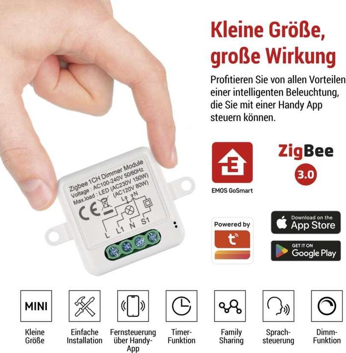 Label énergétique Emos Module de variation GoSmart IP-2111DZ, ZigBee, 1 canal (Actionneur de variateur)