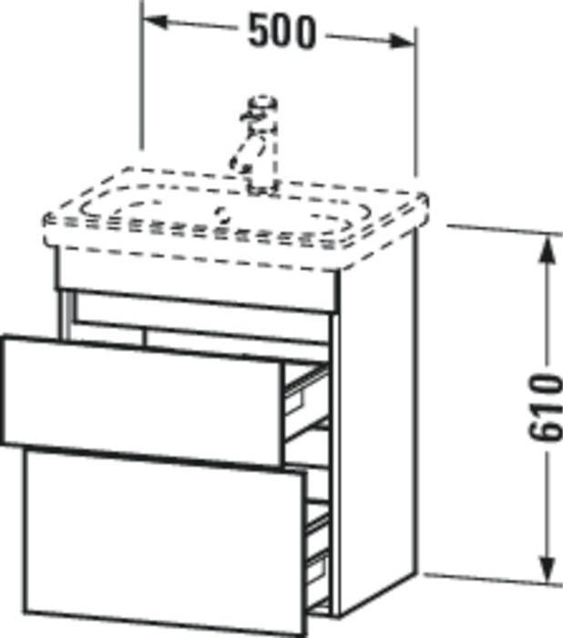 Actual product image Duravit WT vanity unit DURASTYLE COMPACT 610x500x368mm white high gloss (50 x 37 x 37 cm)