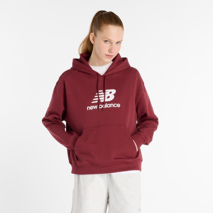 Immagine prodotto New Balance W Sport Essentials - Felpa con cappuccio con logo impilato in French Terry (XS)