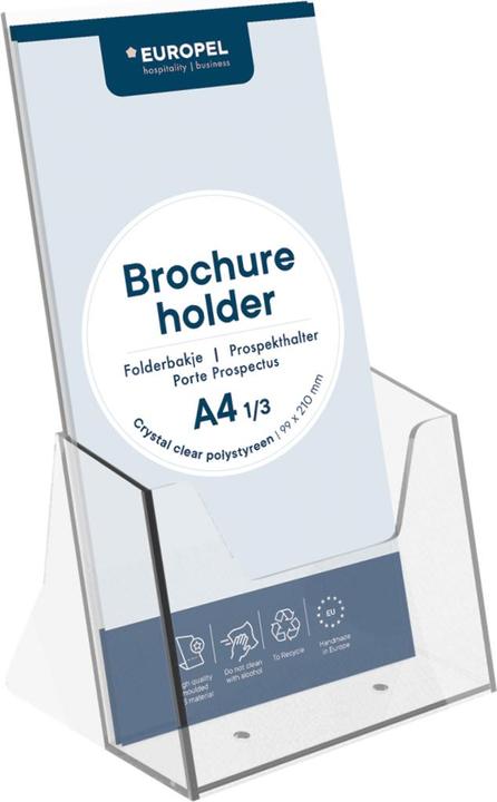 Produktbild Europel Tisch-Prospekthalter, DIN lang, 1 Fach, glasklar (A4)