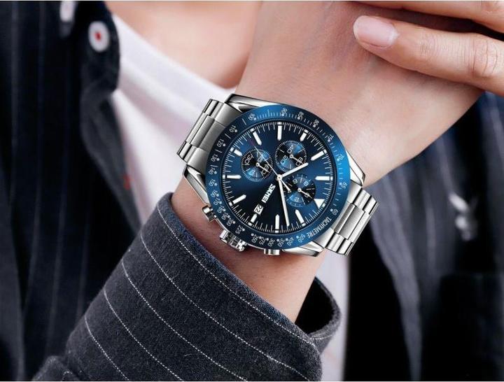 Immagine prodotto Skmei 9253SIBU Herrenuhr + BOX (Cronografo, Orologio da polso analogico, 45 mm)