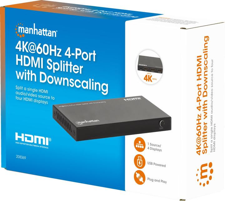 Immagine prodotto Manhattan Splitter HDMI a 4 porte 4K@60Hz