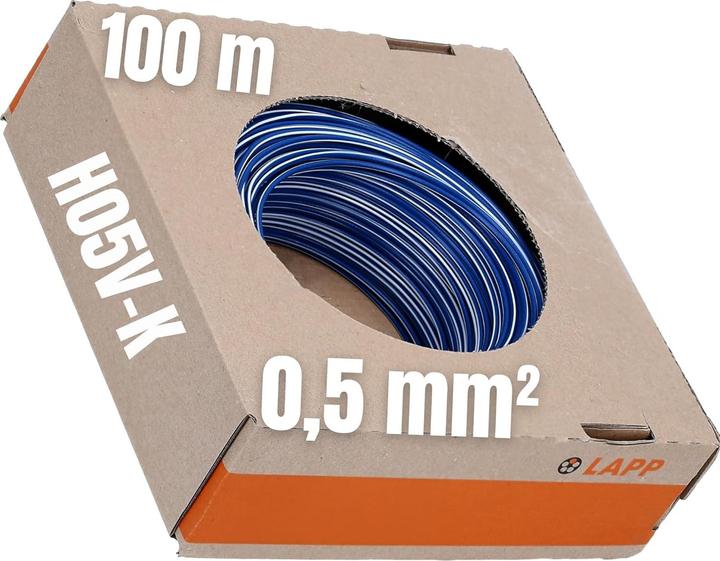 Lapp Câble PVC H05V-K 1 x 0,5mm² 100m construction foncée / blanc (100 m)