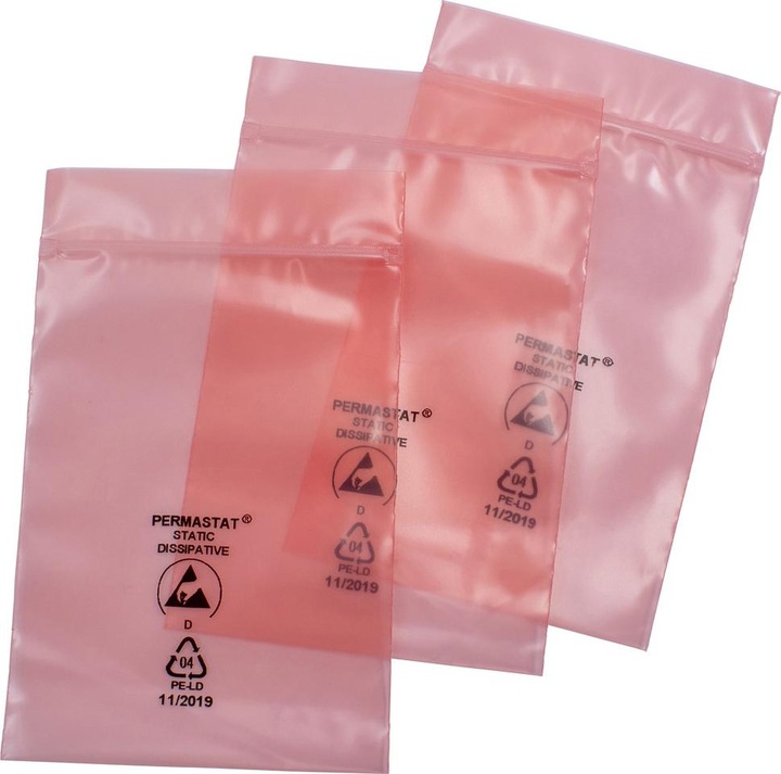 Produktbild Wolfgang Warmbier Permastat Verpackungsbeutel, ESD, 150 x 225 mm, Stärke 60 µm (100 Stück)