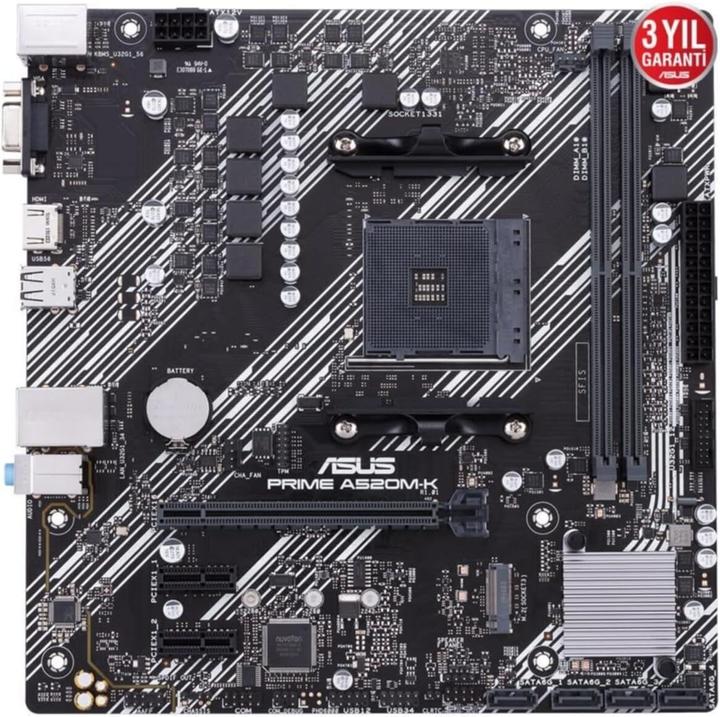 Productafbeelding ASUS Prime A520M-K (AM4, AMD A520, mATX)