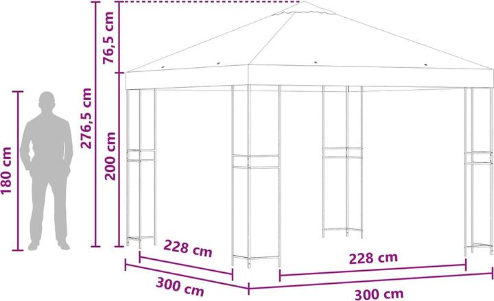 Produktbild vidaXL Garten Pavillon (300 cm, 300 cm)