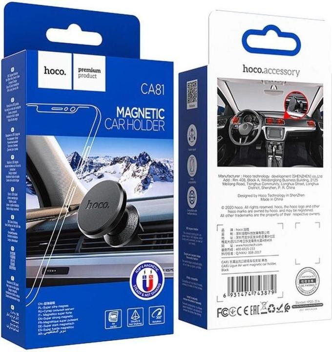 Actual product image Hoco - Car Holder Ligue (CA81) - Magnetic Grip for Air Vent - Black