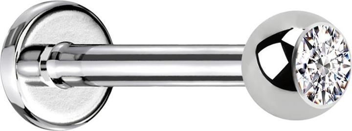 Immagine prodotto Star Piercing Labret in argento con cristallo a sfera in argento (senza ottone, Acciaio chirurgico 316L)