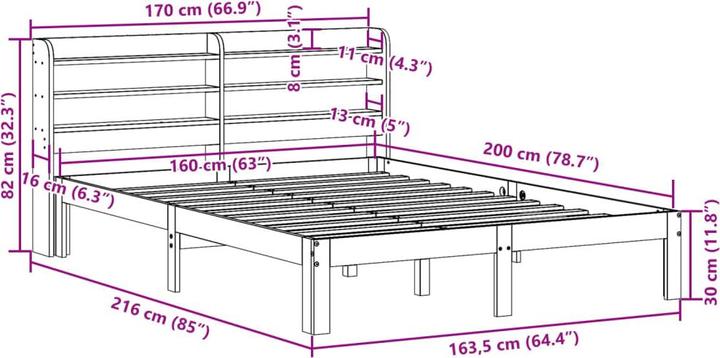Actual product image vidaXL Bettgestell (160 x 200 cm)