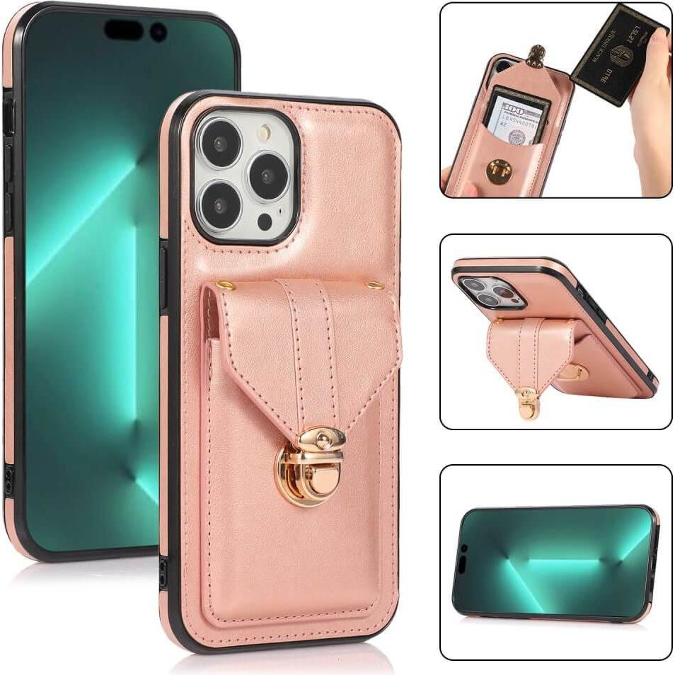Thumbnail - Cover-Discount iPhone 15 Pro Max- Schutzhülle Case mit Tasche rosa (Apple iPhone 15 Pro Max), Smartphone Hülle, Rosa