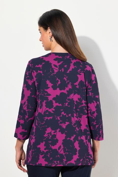 Produktbild Ulla Popken Shirt, Blüten, V-Ausschnitt, 3/4-Arm (46, 48)