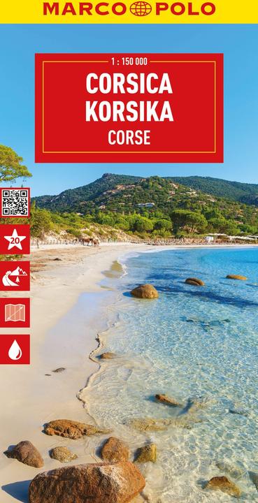 Travel map Corsica 1:150,000