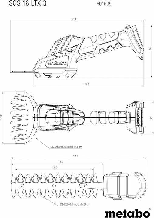 Image du produit Metabo arbuste et SGS LTX Q (Fonctionnement sur batterie)