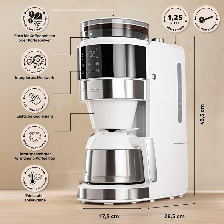 Actual product image Barista Kaffee & Technik Coffee Maker with Digital Touch Display, Grinder, and Thermal Carafe