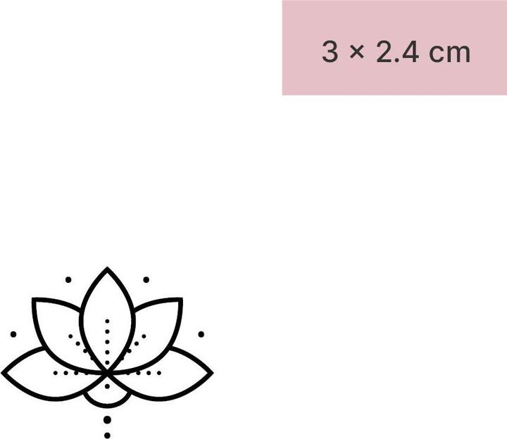 Actual product image minink Temporary tattoo - Lotus flower with dots