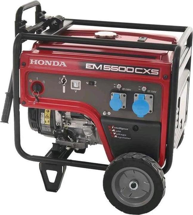 Honda BenzinStromerzeuger mit Rädern und AVRRegelung 5.5 kW ATS (5000 W, 24 l)