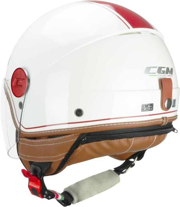 CGM Helm met open gezicht, 191V PIX Vintage Wit Bordeaux lang, S (55 cm) (S)