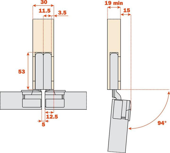 Actual product image Salice Conecta Aufnahmetasche, integriert verni