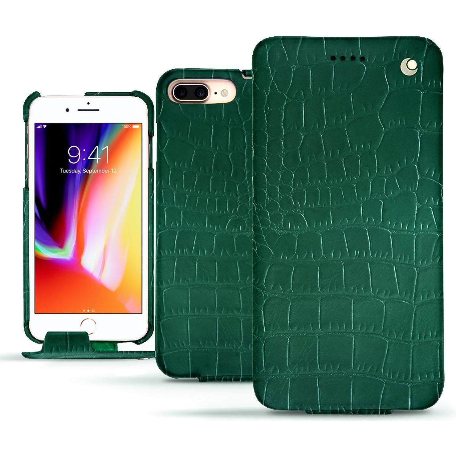 Thumbnail - Noreve Lederschutzhülle vertikal (Apple iPhone 8 Plus), Smartphone Hülle, Grün