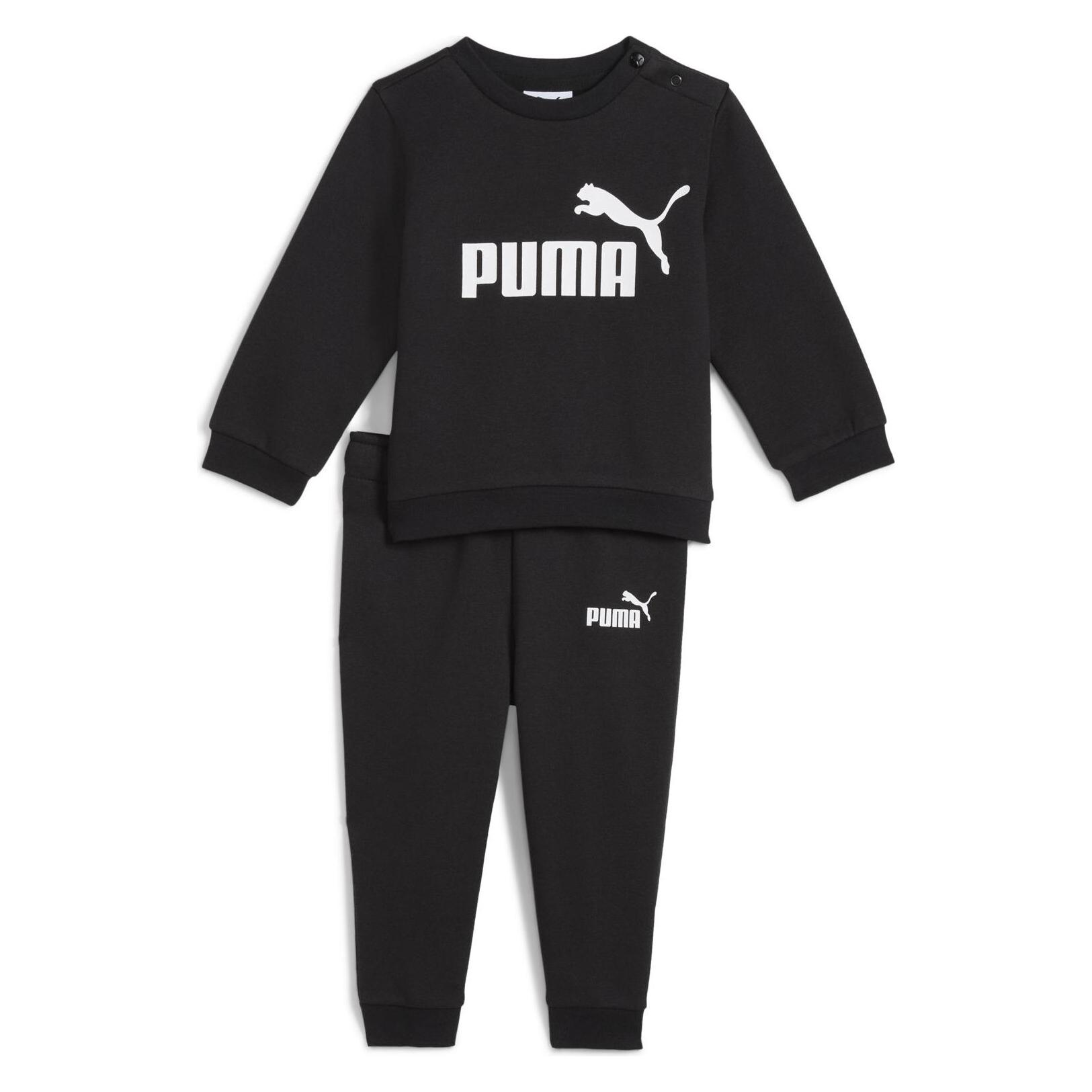 Puma, Jongens, Baby Pyjama, Minicats Ess Crew Set Fl Inf, Zwart, (80)