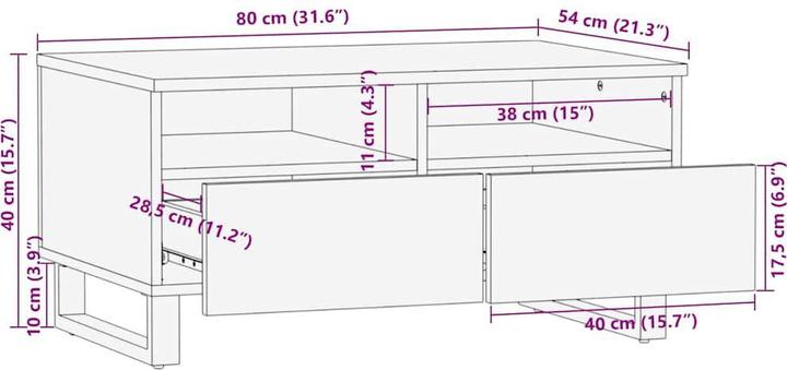 Image du produit vidaXL Couchtisch (80 x 54 x 40 cm)