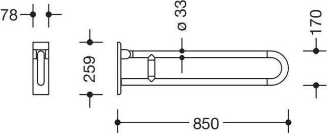 Produktbild Hewi Stützklappgriff SERIE 801 drehbar, d= 33mm 850mm reinweiss