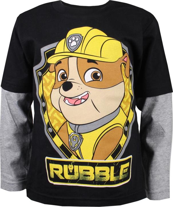 Actual product image Paw Patrol Childrens/Kids Rubble Shield Long-Sleeved T-Shirt (XS)