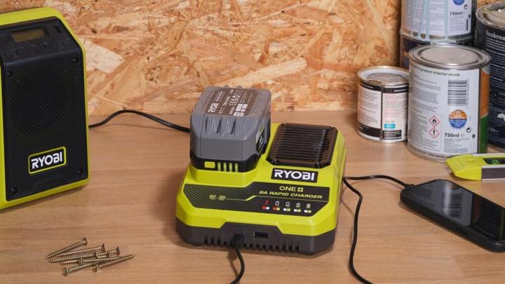 Actual product image Ryobi 8A fast charger RC18180 ONE+ 18V (18 V)