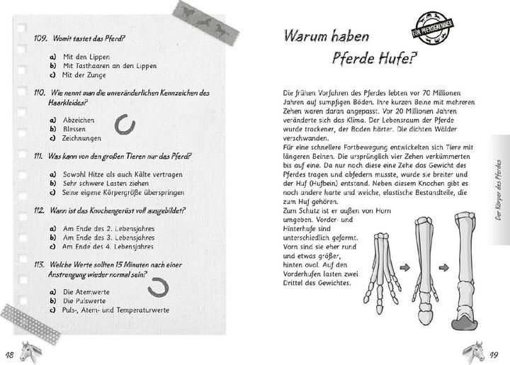 Nutritional values and ingredients Kosmos Mein Pferdequiz (German)