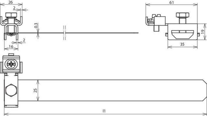 Actual product image Dehn SOEHNE Earthing strap pipe clamp D 26.9-165mm 540 912