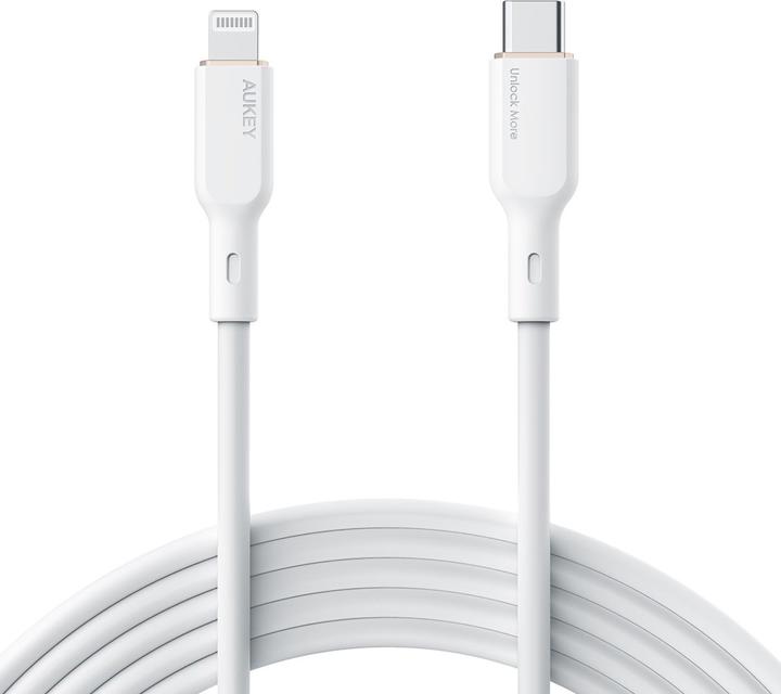 Aukey USB-C - Lightning MFi 27W silicone USB cable, 1.8 m (1.80 m, USB 2.0)