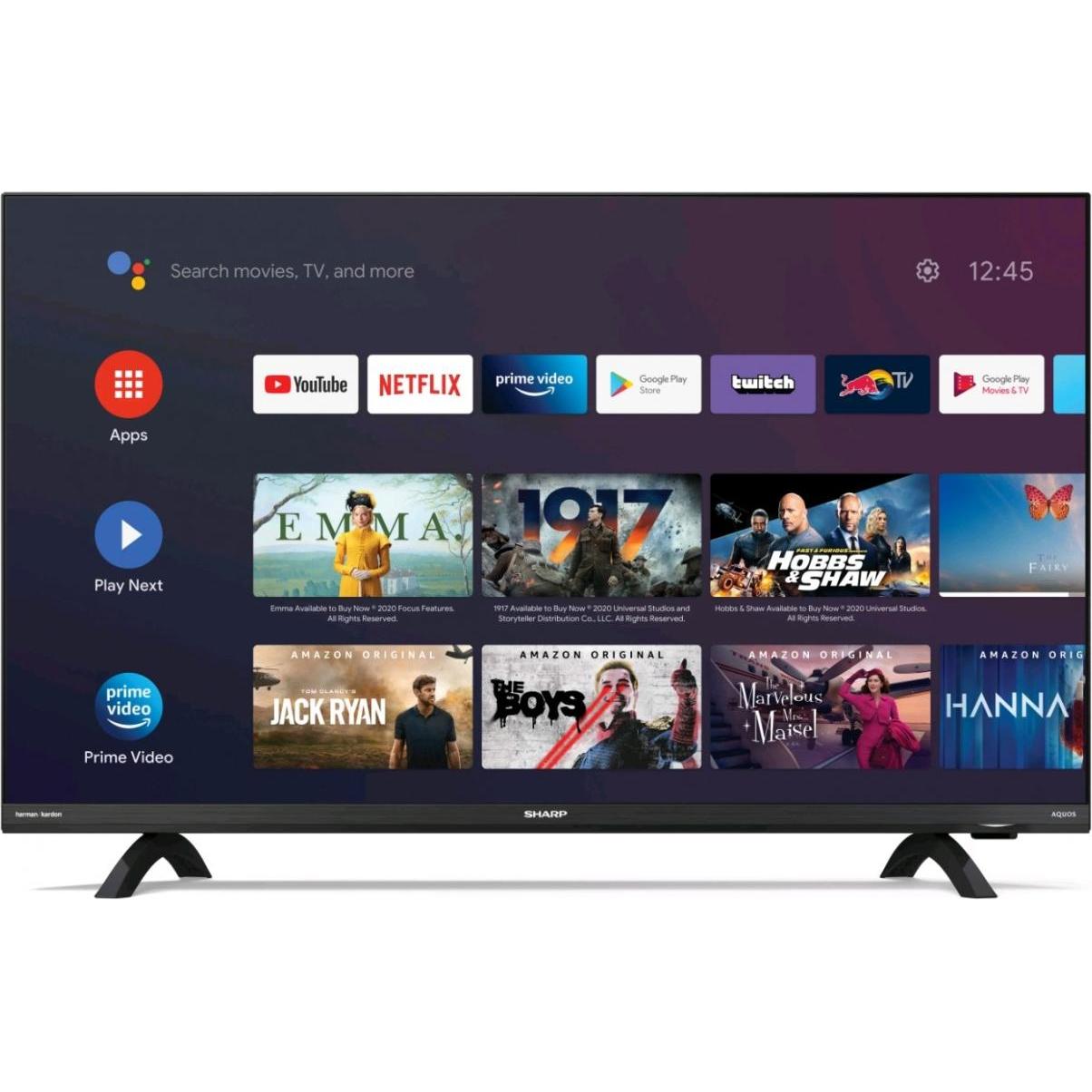 Thumbnail - Sharp TV 32" Italia HD Smart Wifi HDMI Dvbt2 Dvbs2 Android Frameless (32", LED, HD ready, 2021), TV, Schwarz