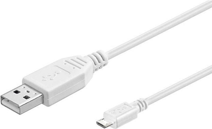 Immagine prodotto MicroConnect Cavo Micro USB, bianco, 0.6m (0.60 m, USB 2.0)