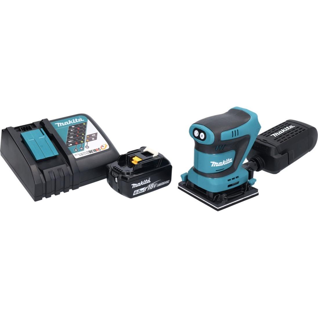 Thumbnail - Makita, Schleifmaschine + Poliermaschine, DBO 481 RG1 Akku Schwingschleifer 18 V 112 x 102 mm + 1x Akku 6,0 Ah + Ladeger...