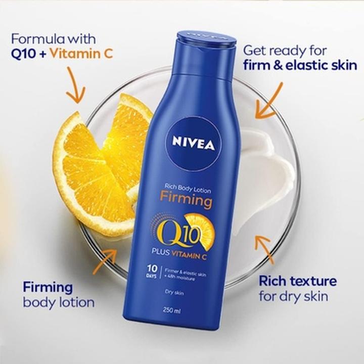 Productafbeelding NIVEA Q10 Firming Rich Body Lotion with Vitamin C 250ml (Lichaamslotion, 250 ml)