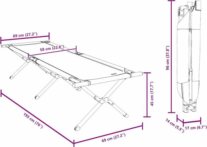 Produktbild vidaXL Klappbett